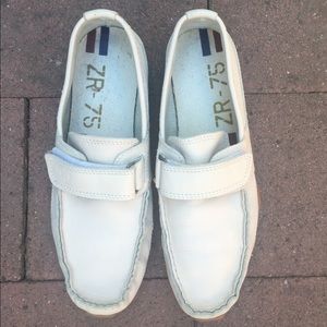 Zara mens summer white leather shoes